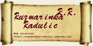 Ruzmarinka Radulić vizit kartica